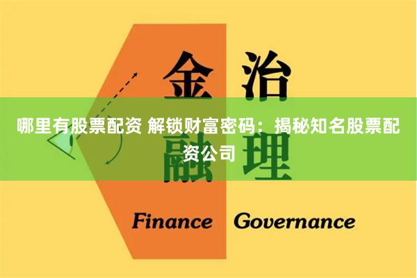 哪里有股票配资 解锁财富密码：揭秘知名股票配资公司